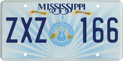 MS license plate ZXZ166