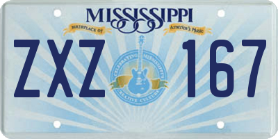 MS license plate ZXZ167