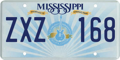 MS license plate ZXZ168