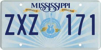 MS license plate ZXZ171