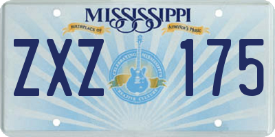 MS license plate ZXZ175