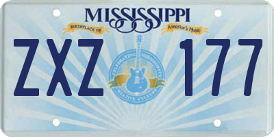 MS license plate ZXZ177