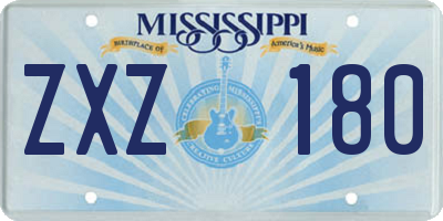 MS license plate ZXZ180