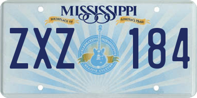 MS license plate ZXZ184