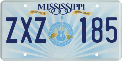 MS license plate ZXZ185