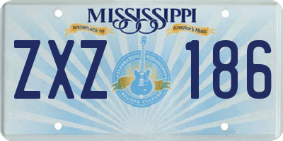 MS license plate ZXZ186