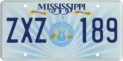 MS license plate ZXZ189
