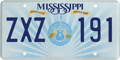 MS license plate ZXZ191
