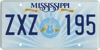 MS license plate ZXZ195