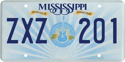 MS license plate ZXZ201