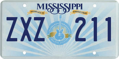 MS license plate ZXZ211