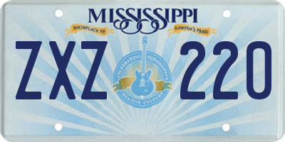 MS license plate ZXZ220