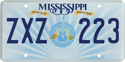 MS license plate ZXZ223