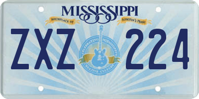 MS license plate ZXZ224