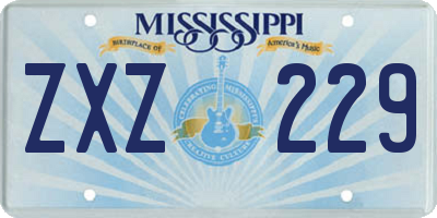 MS license plate ZXZ229