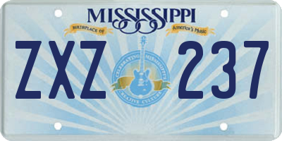 MS license plate ZXZ237