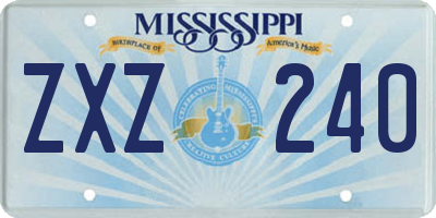 MS license plate ZXZ240