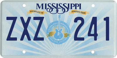 MS license plate ZXZ241