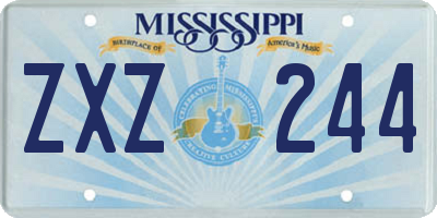 MS license plate ZXZ244