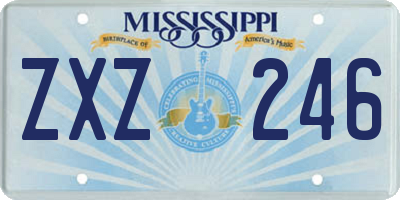 MS license plate ZXZ246