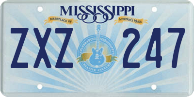 MS license plate ZXZ247