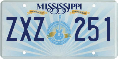 MS license plate ZXZ251