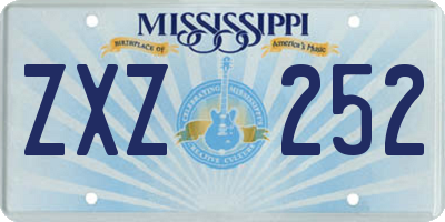 MS license plate ZXZ252