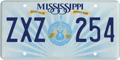 MS license plate ZXZ254