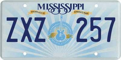 MS license plate ZXZ257