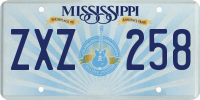 MS license plate ZXZ258