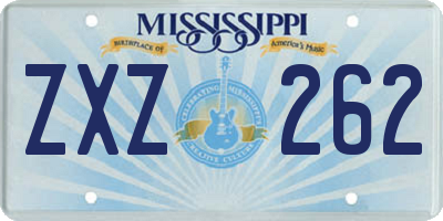 MS license plate ZXZ262