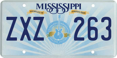 MS license plate ZXZ263