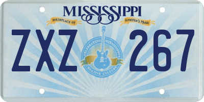 MS license plate ZXZ267