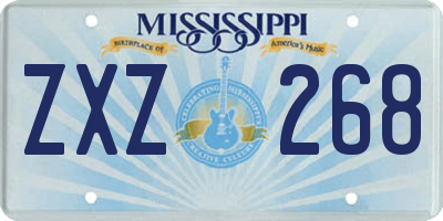 MS license plate ZXZ268