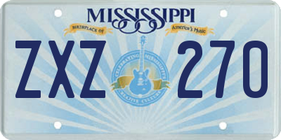 MS license plate ZXZ270