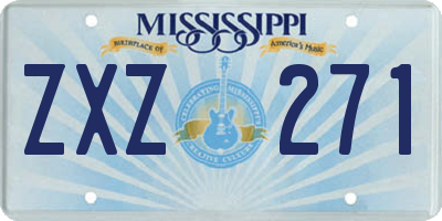 MS license plate ZXZ271