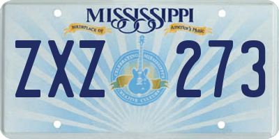 MS license plate ZXZ273