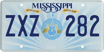 MS license plate ZXZ282