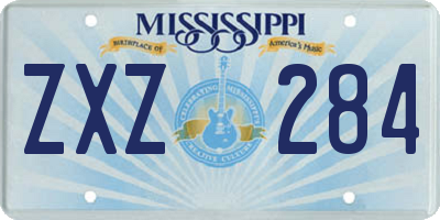 MS license plate ZXZ284