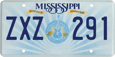 MS license plate ZXZ291