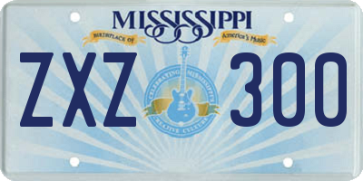 MS license plate ZXZ300