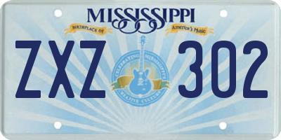 MS license plate ZXZ302