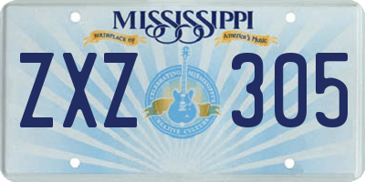 MS license plate ZXZ305