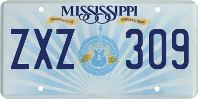 MS license plate ZXZ309
