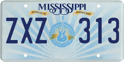 MS license plate ZXZ313