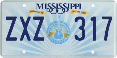 MS license plate ZXZ317