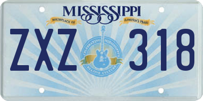 MS license plate ZXZ318