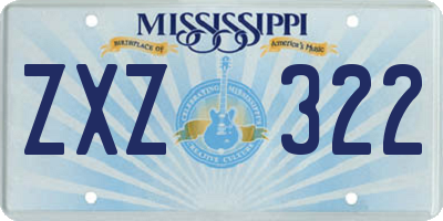 MS license plate ZXZ322