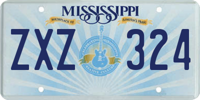 MS license plate ZXZ324