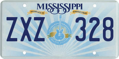 MS license plate ZXZ328